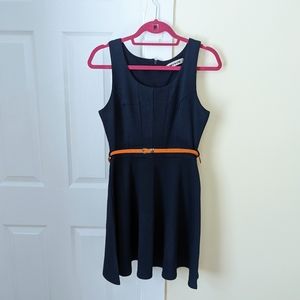 Mandee Navy Mini Dress with Orange Belt